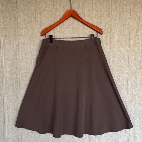 Vintage Y2K Charter Club Chocolate Viscose Blend Brown A line Midi Skirt Size 12 - Picture 3 of 7